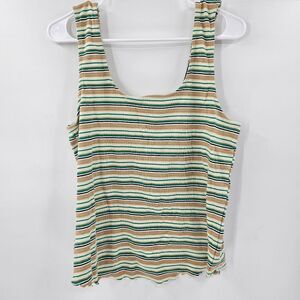 Nwt rue21 tank top crop stripes 2xl green 90s y2k